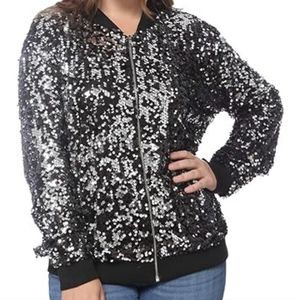 Sequined bomber jacket